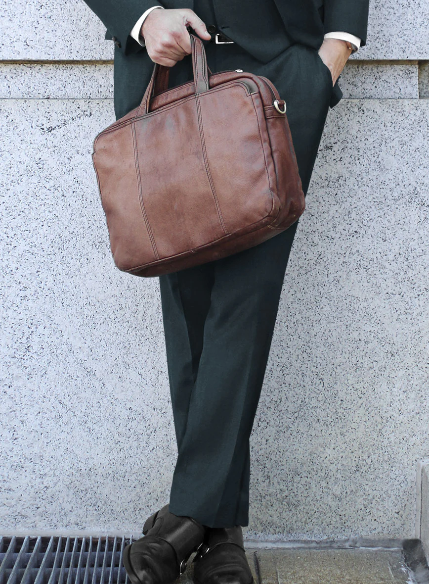 Reda Dark Teal Blue Wool Pants - Image 2