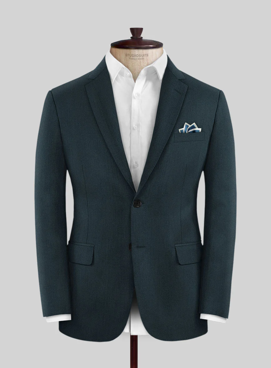 Reda Dark Teal Blue Wool Suit - Image 3