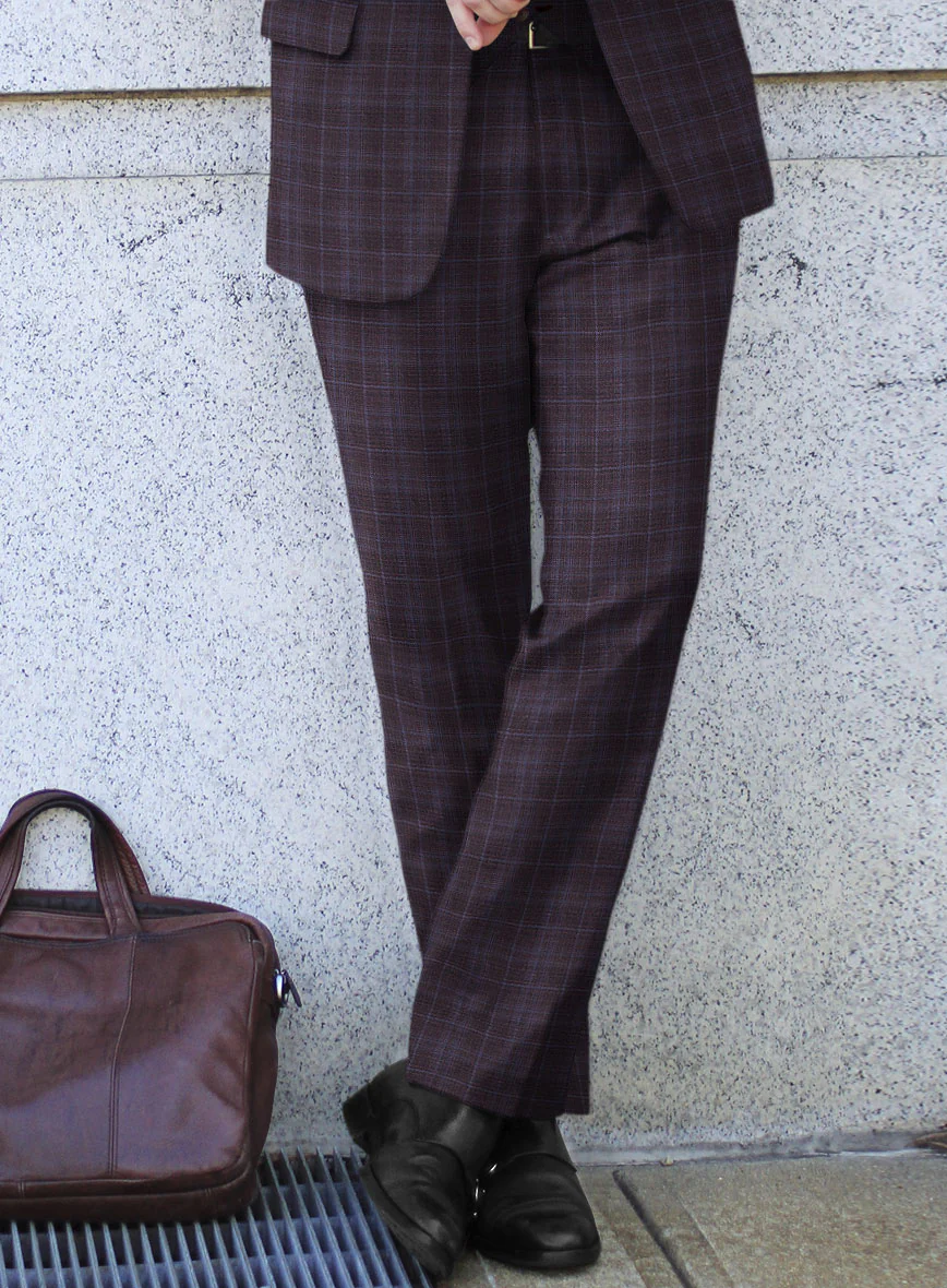 Reda Delgue Purple Checks Wool Suit - Image 4