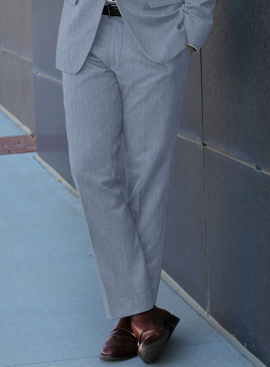 Reda Denim Light Blue Wool Pants - Image 2