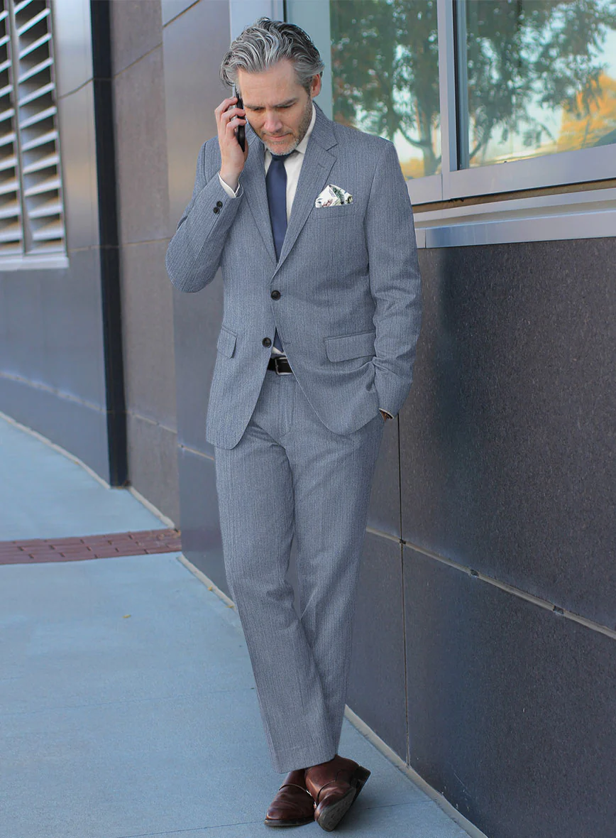 Reda Denim Light Blue Wool Suit - Image 2