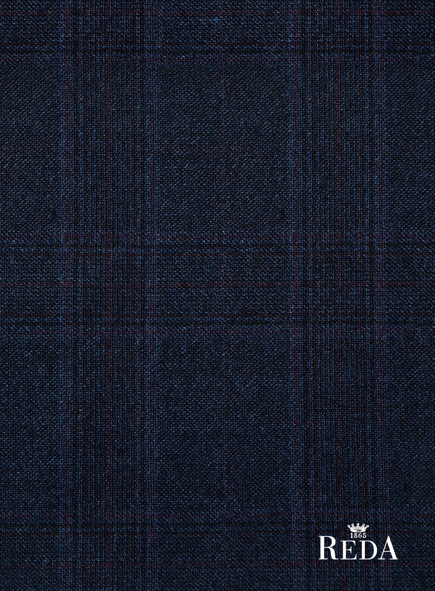 Reda Elian Blue Checks Wool Jacket - Image 4