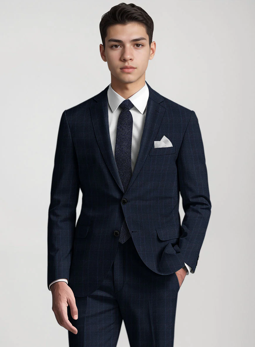 Reda Elian Blue Checks Wool Suit - Image 4