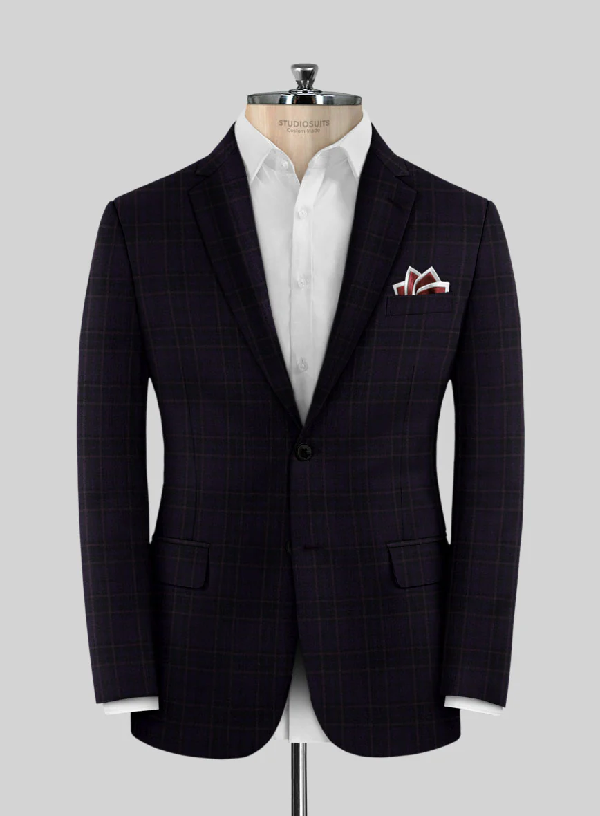 Reda Eralto Purple Checks Wool Jacket