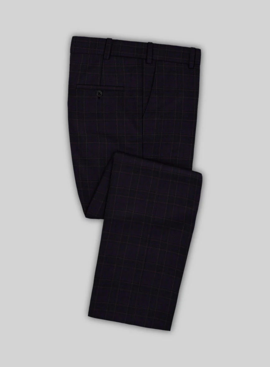 Reda Eralto Purple Checks Wool Pants