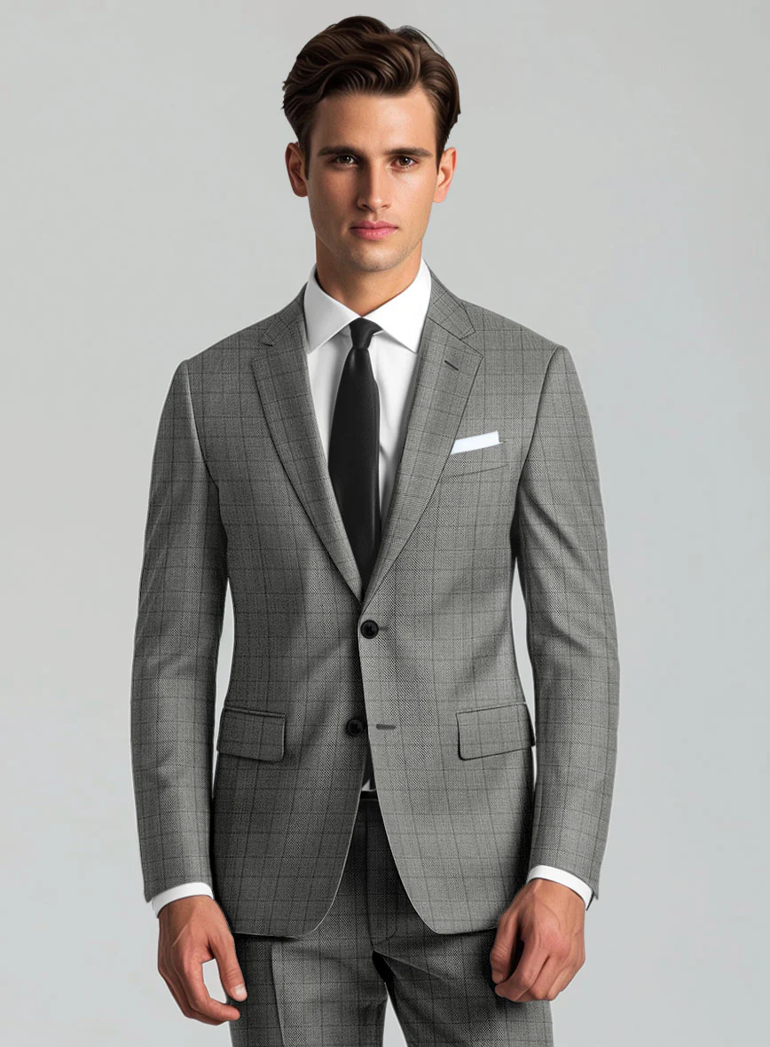 Reda Erlon Gray Checks Wool Jacket - Image 2
