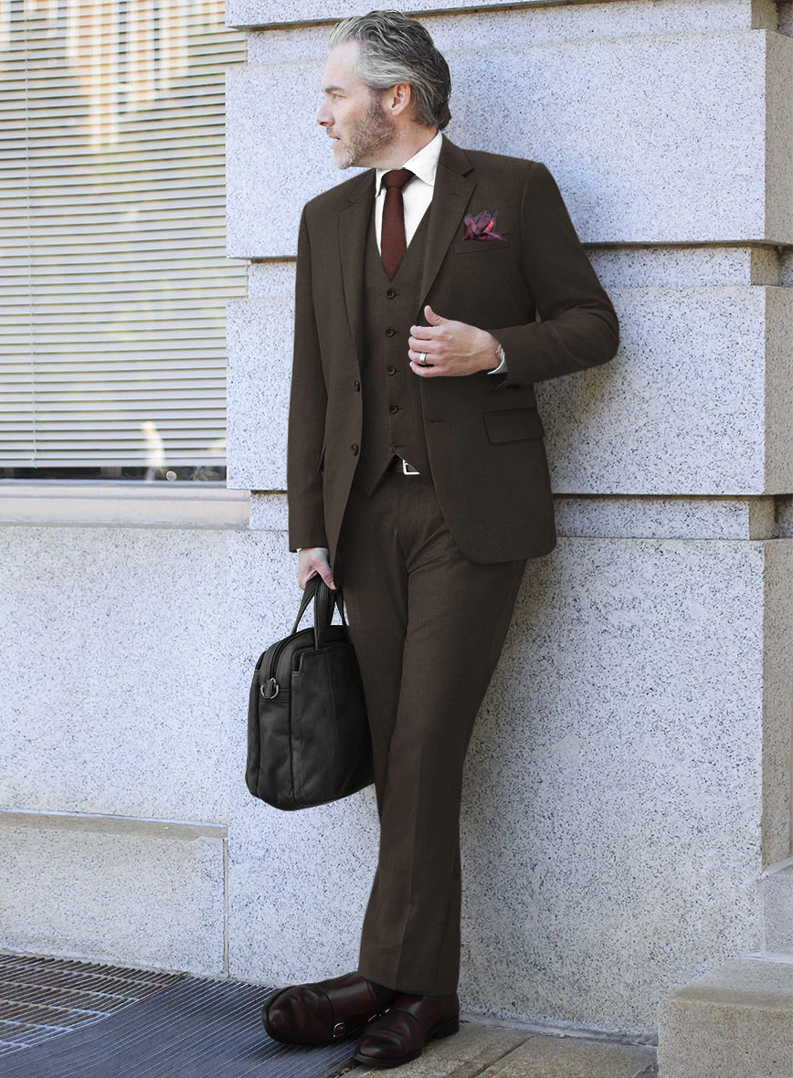 Reda Espresso Brown Wool Suit - Image 2