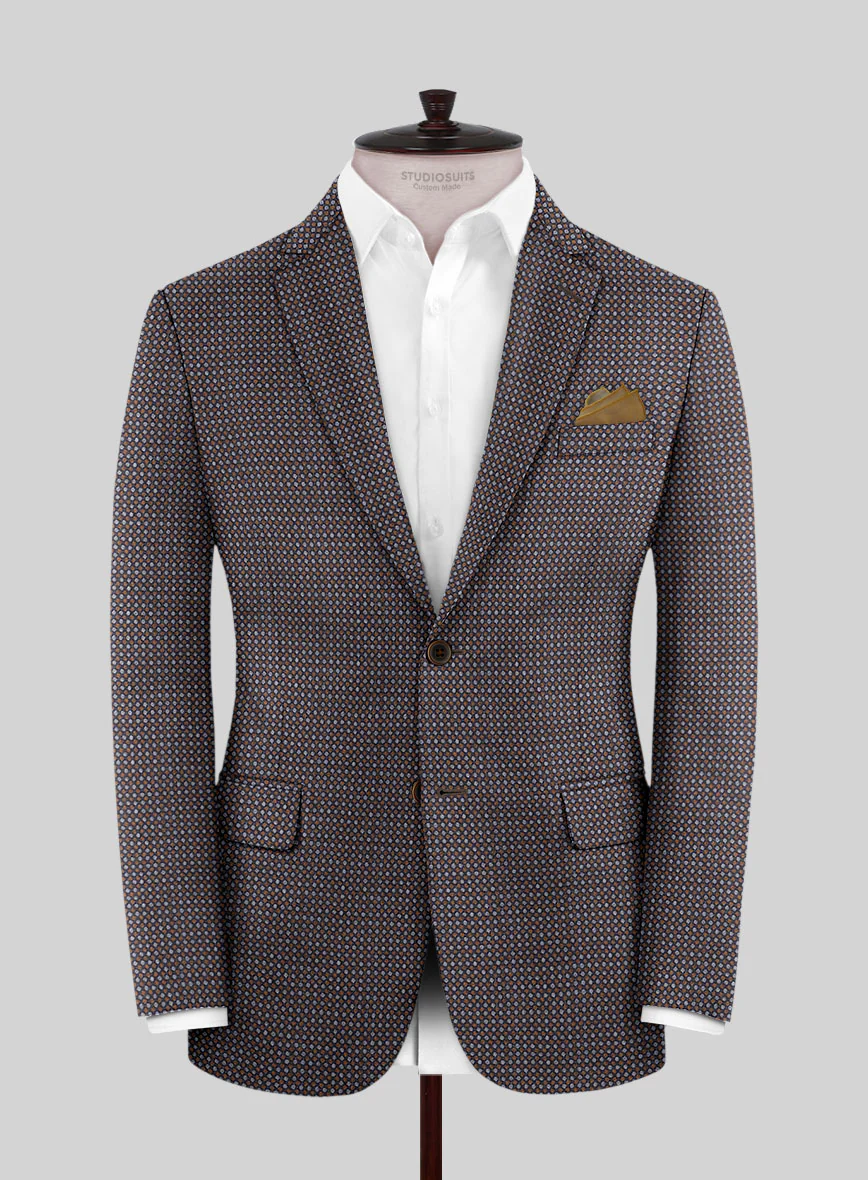 Reda Filibe Honey Comb Brown Wool Jacket