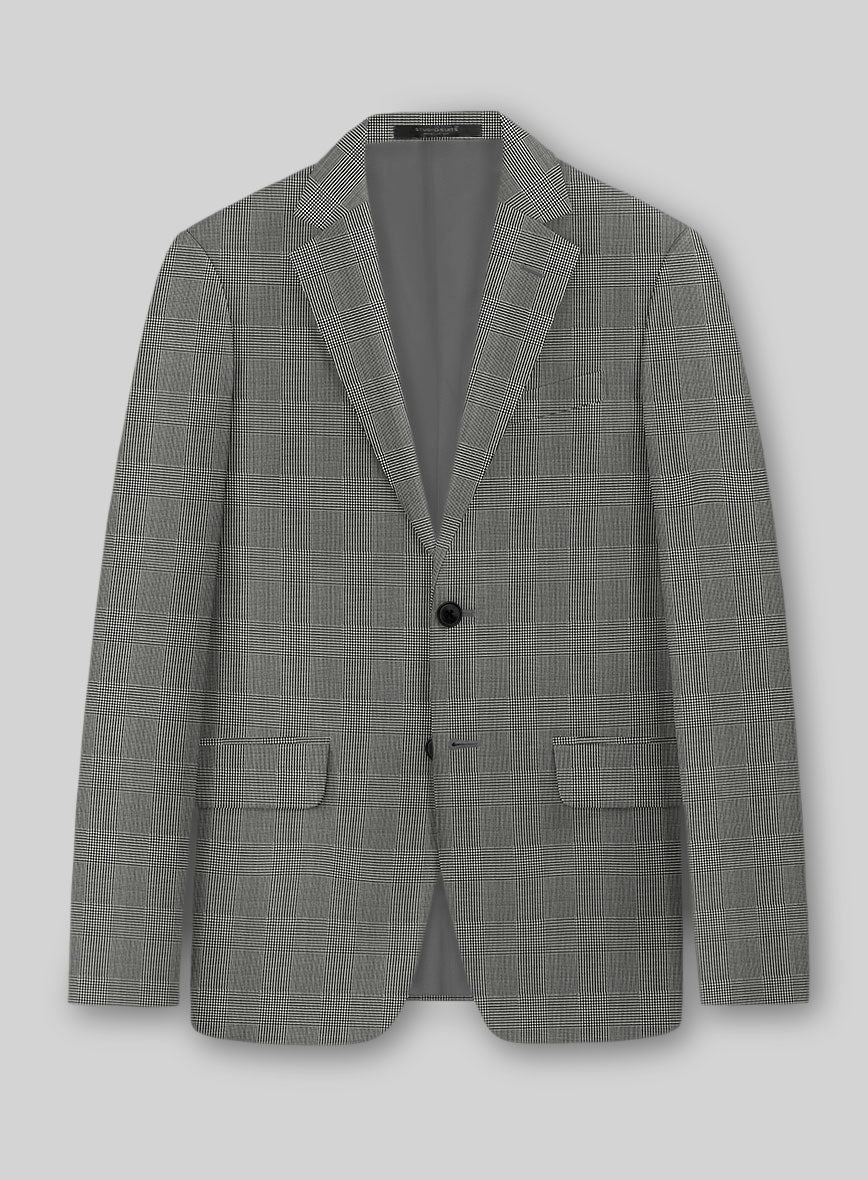 Reda Fivaro Black Checks Wool Jacket