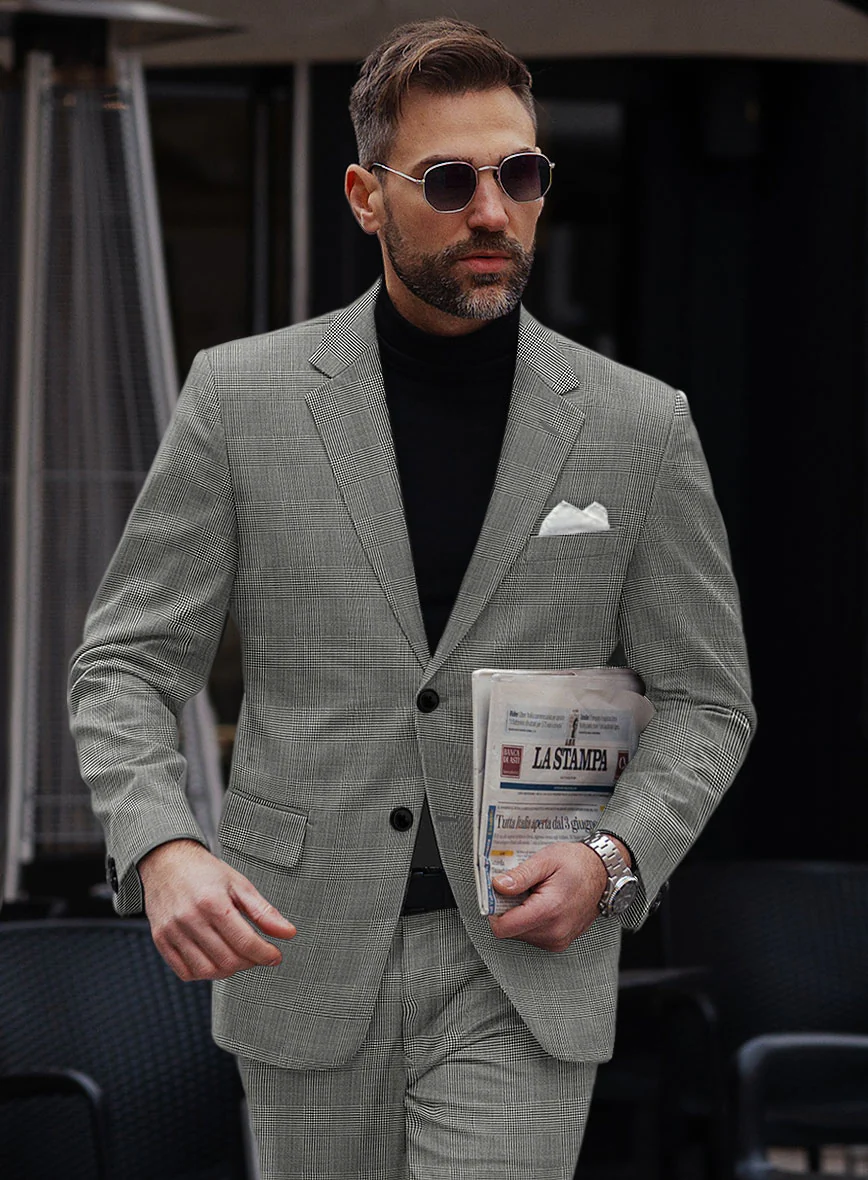 Reda Fivaro Black Checks Wool Jacket - Image 2