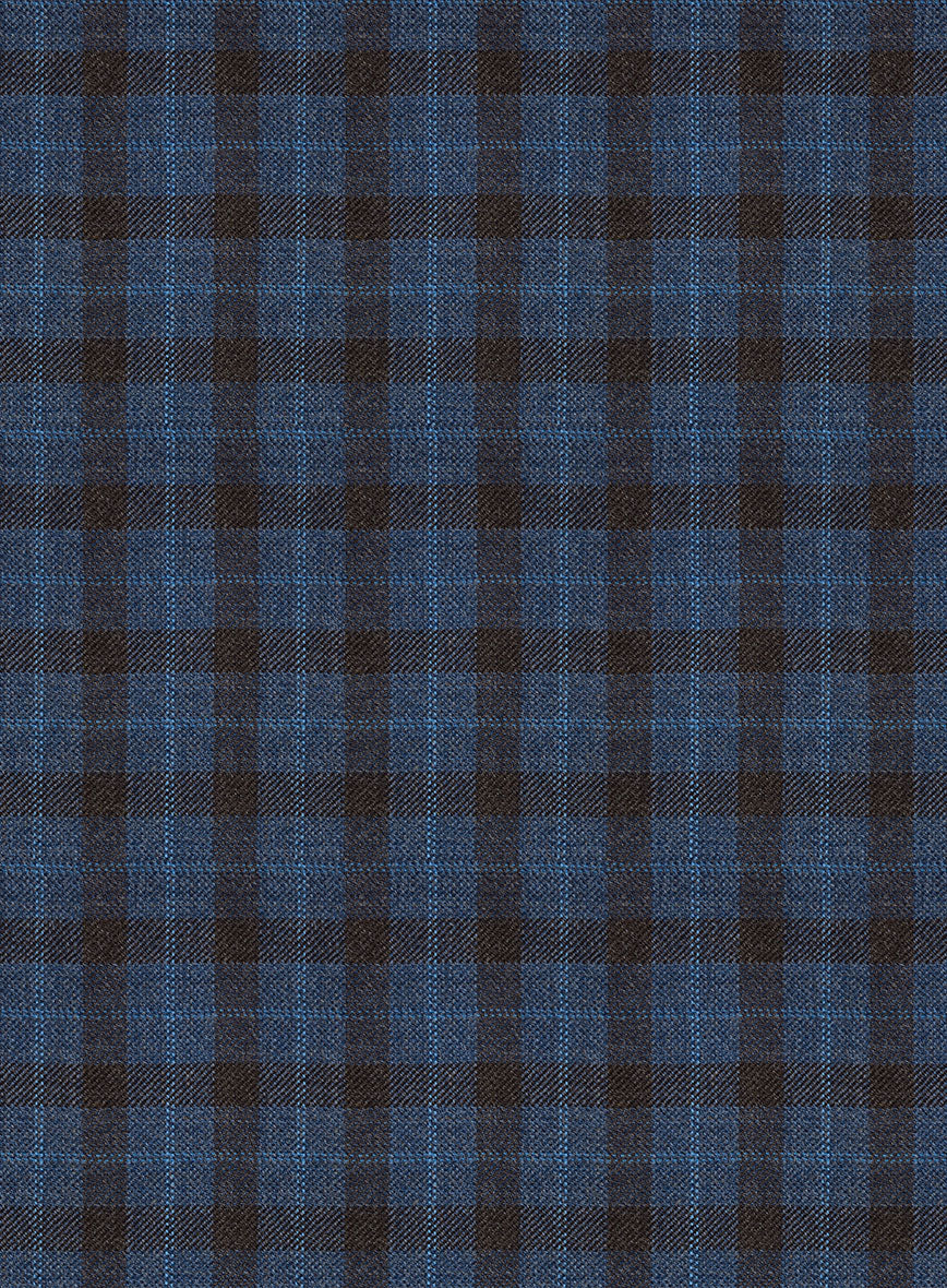 Reda Glacier Blue Checks Wool Jacket - Image 2