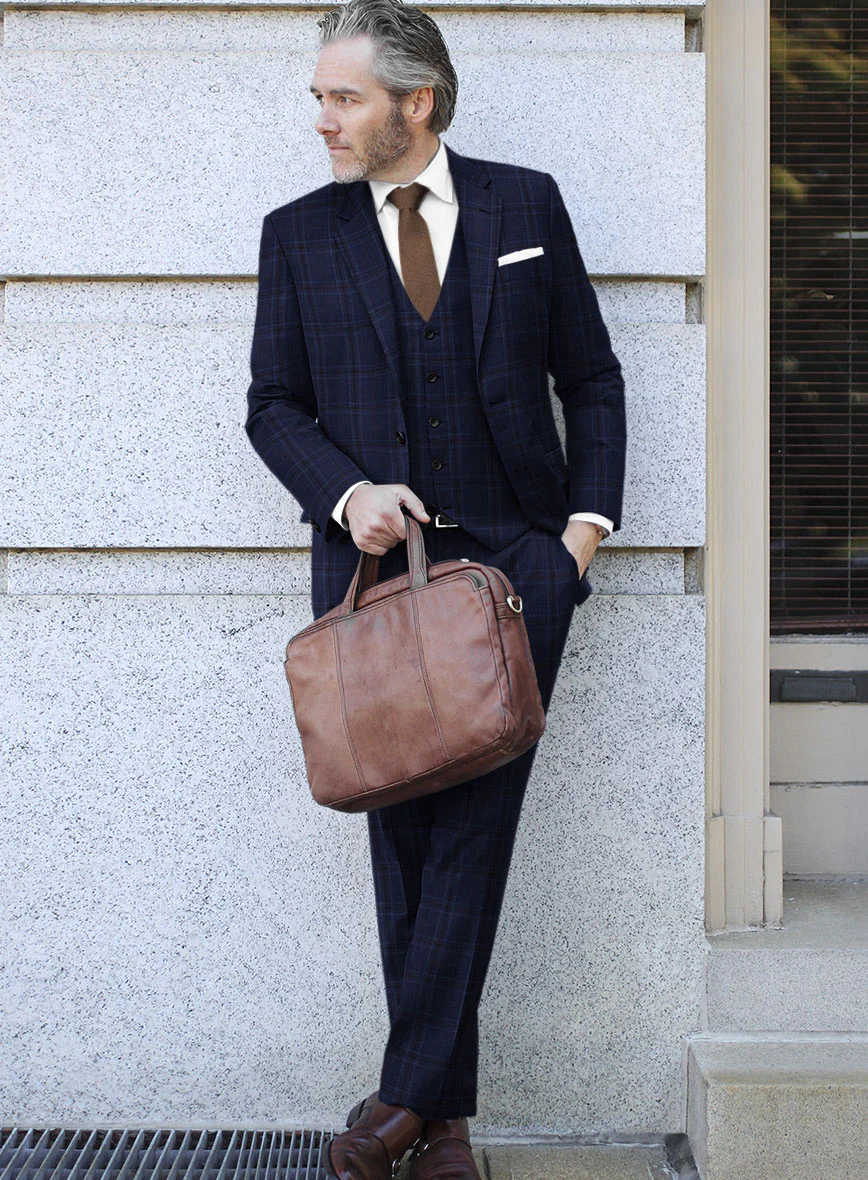 Reda Gulf Blue Checks Wool Suit - Image 2