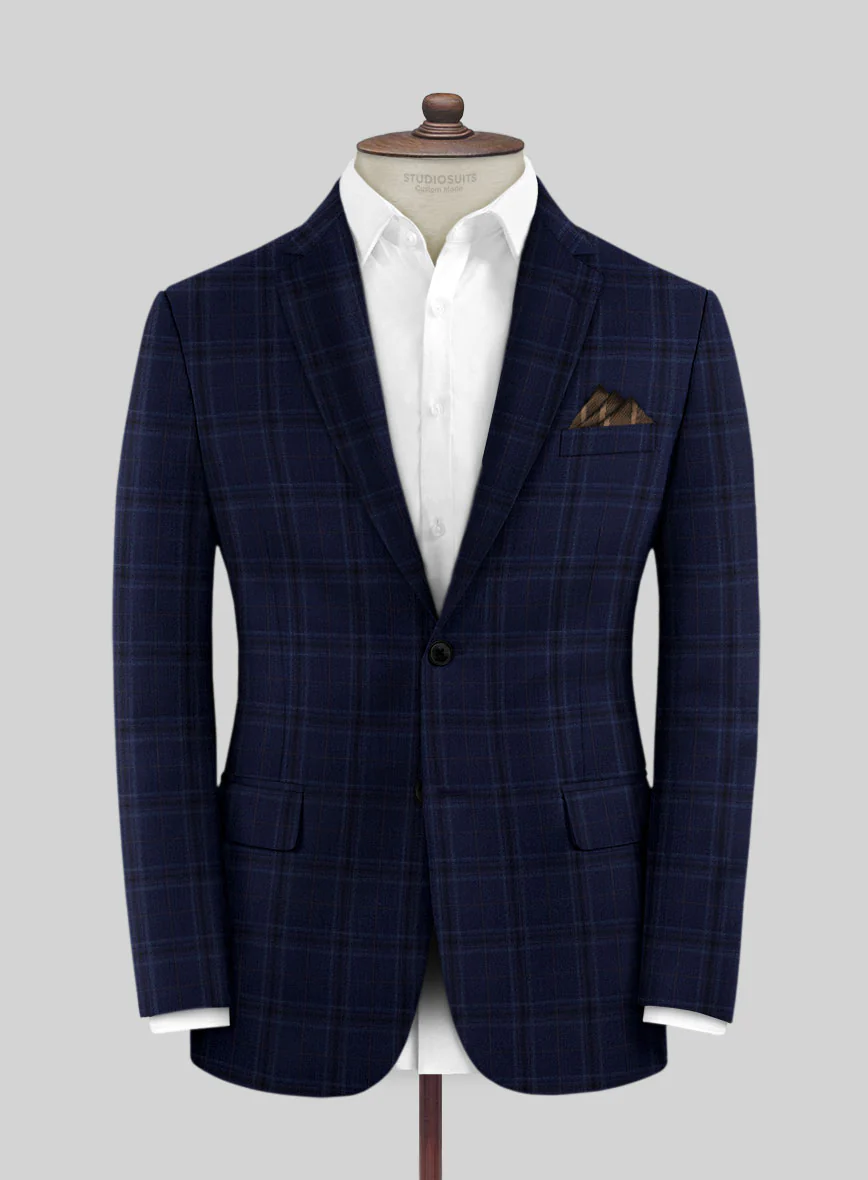 Reda Gulf Blue Checks Wool Suit - Image 3