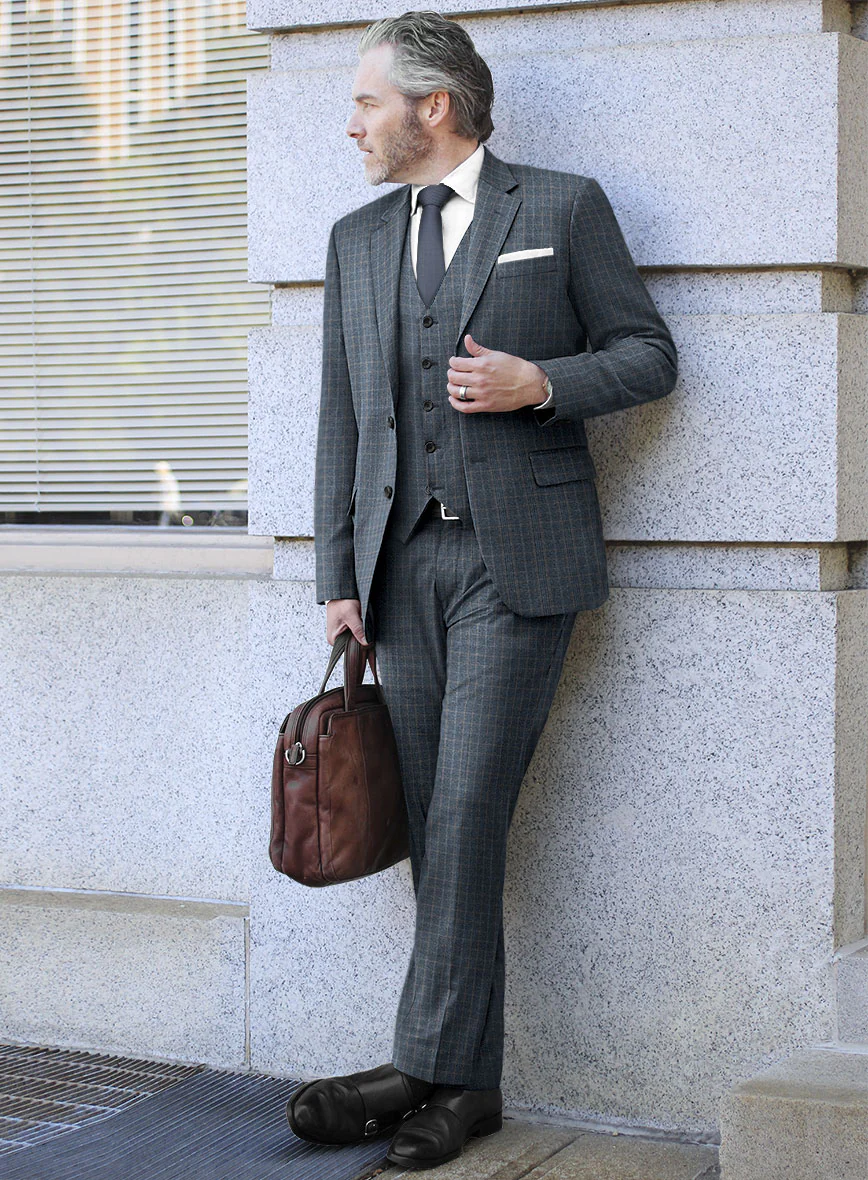 Reda Homio Blue Checks Wool Suit - Image 2
