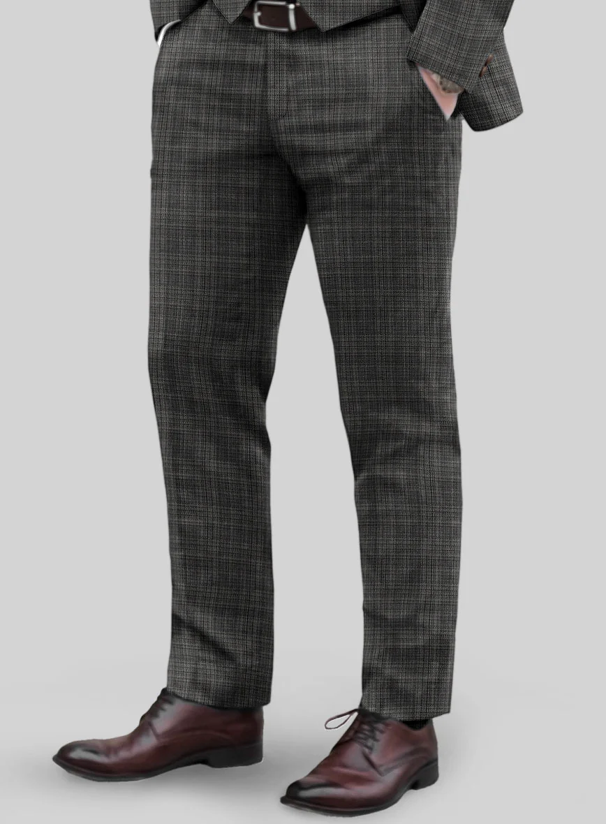 Reda Inleti Black Checks Wool Pants - Image 2