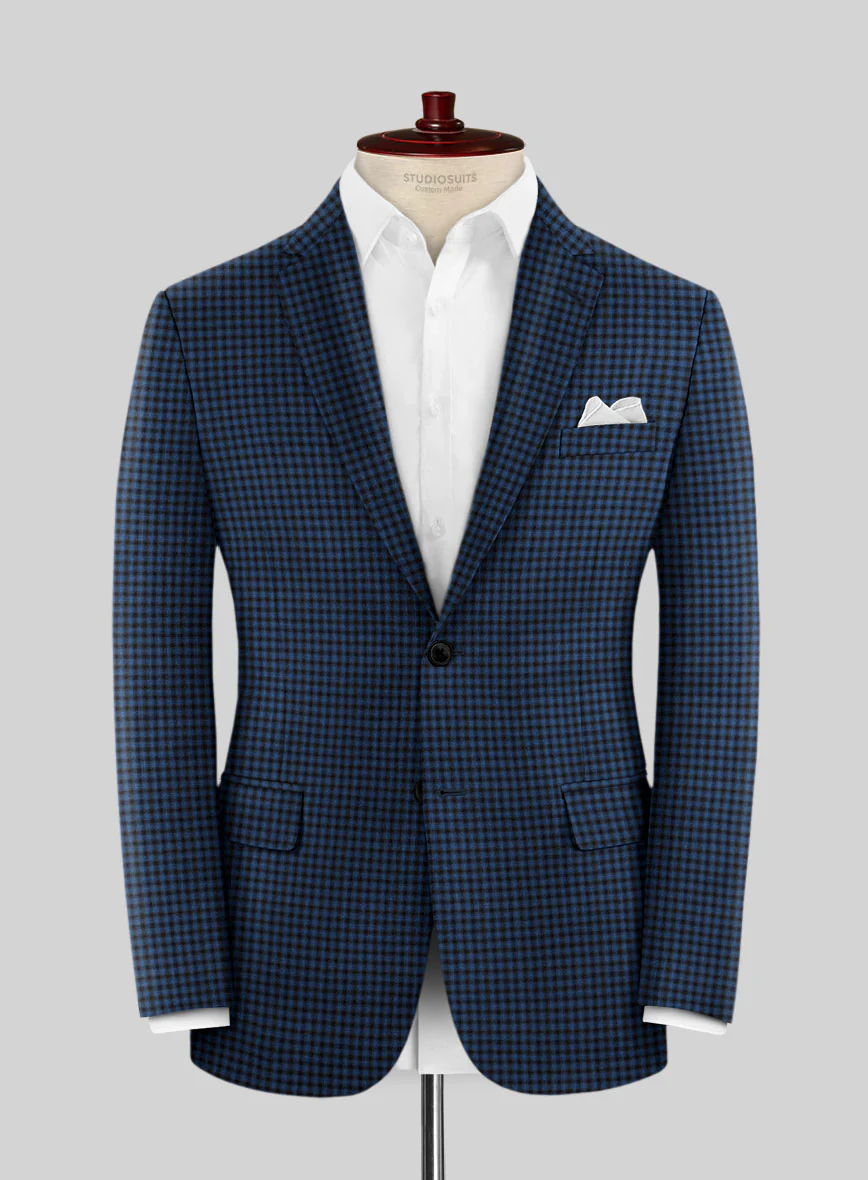 Reda Lapis Blue Checks Wool Suit - Image 3