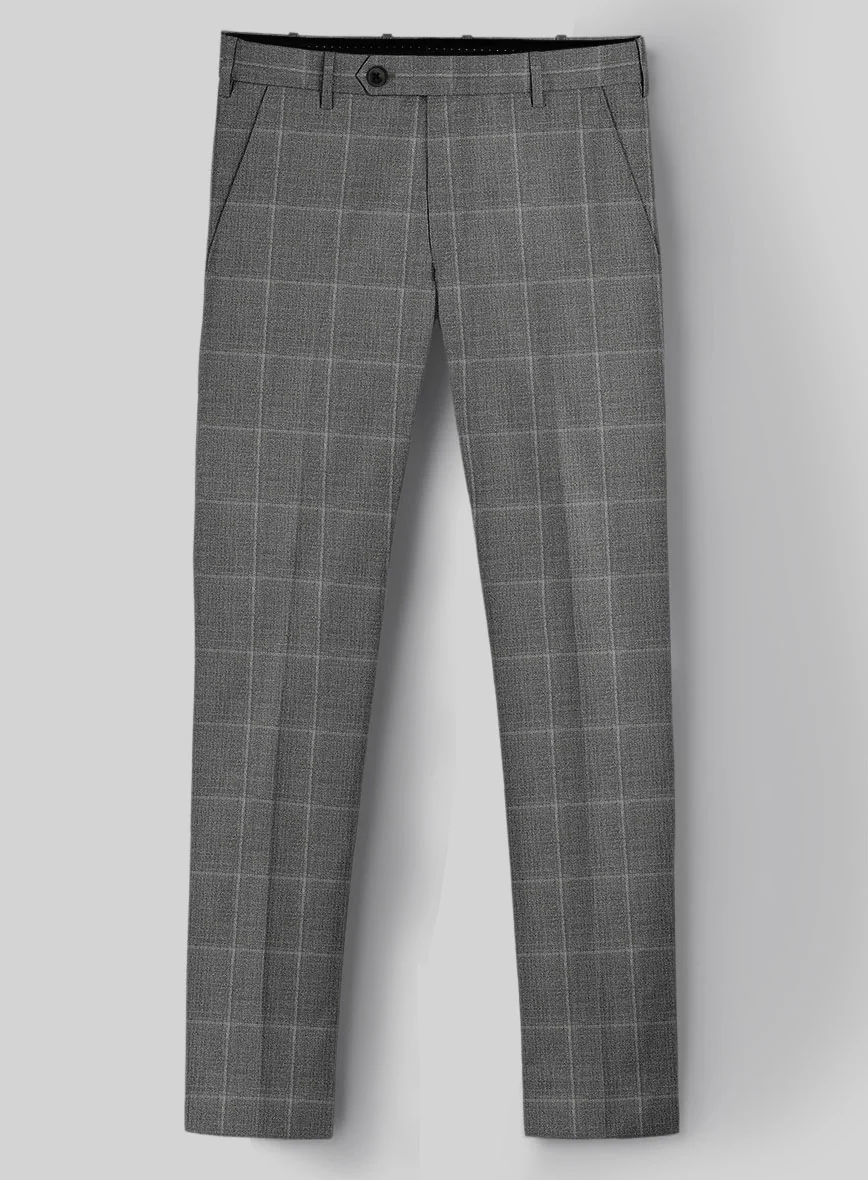 Reda Lindale Gray Checks Wool Pants