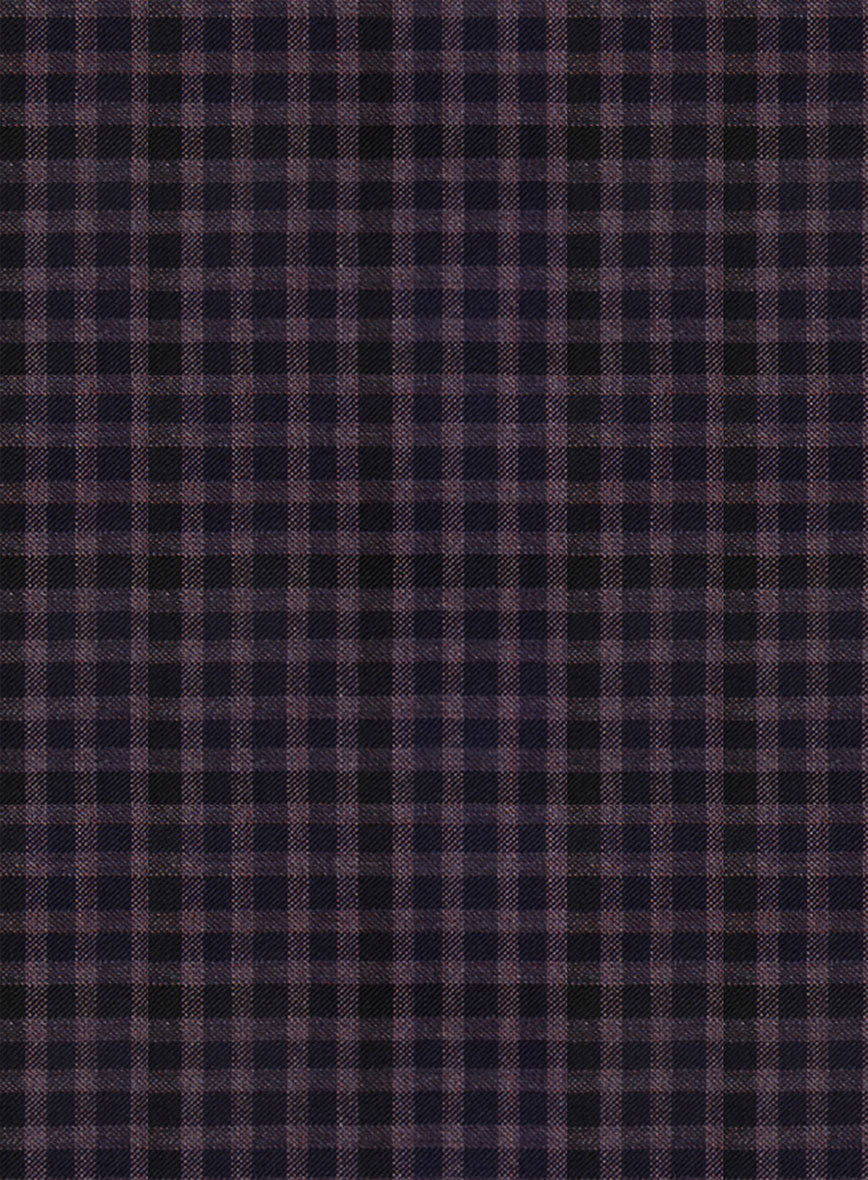 Reda Matio Purple Checks Wool Pants - Image 3