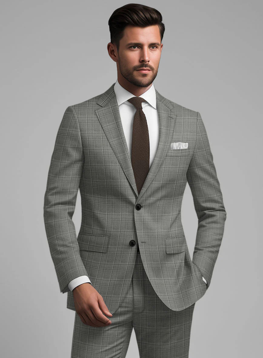 Reda Mavlox Gray Checks Wool Jacket - Image 2