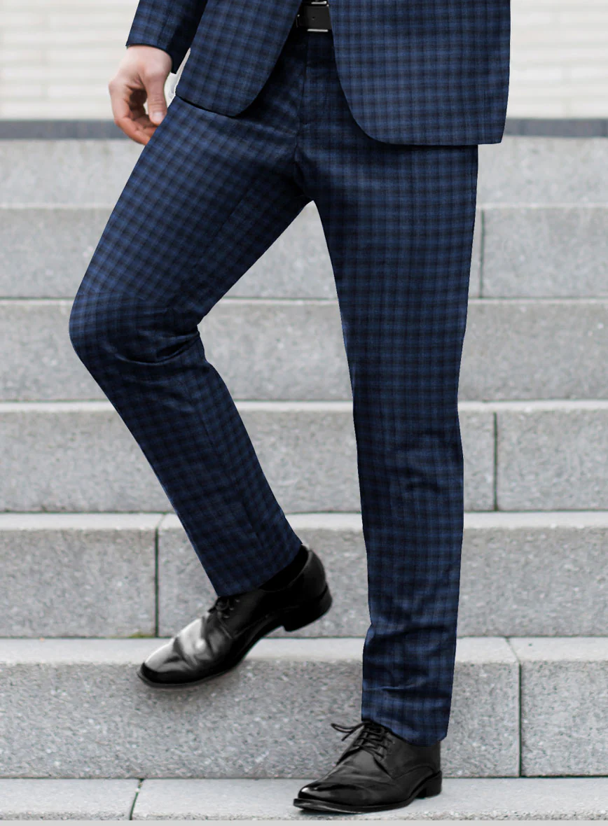 Reda Mid Blue Checks Wool Suit - Image 4