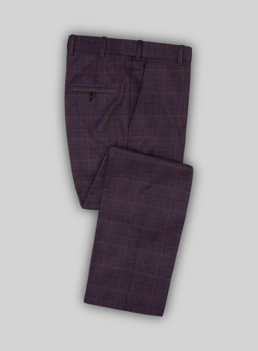 Reda Mulled Wine Checks Wool Pants