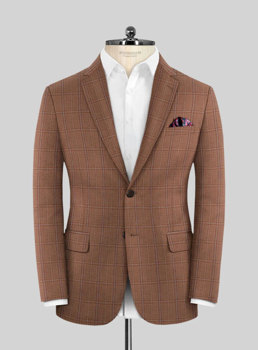 Reda Pacivi Brown Checks Wool Jacket