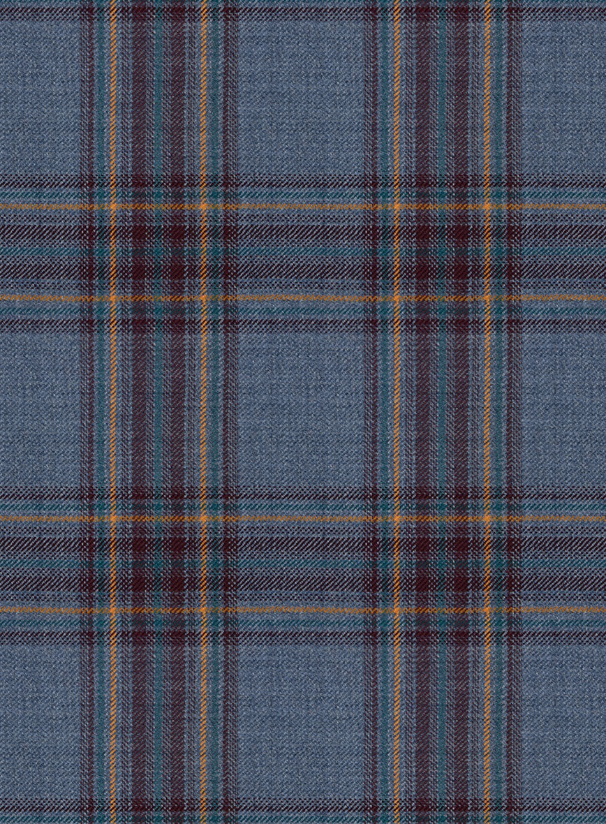 Reda Pale Aqua Checks Wool Jacket - Image 2