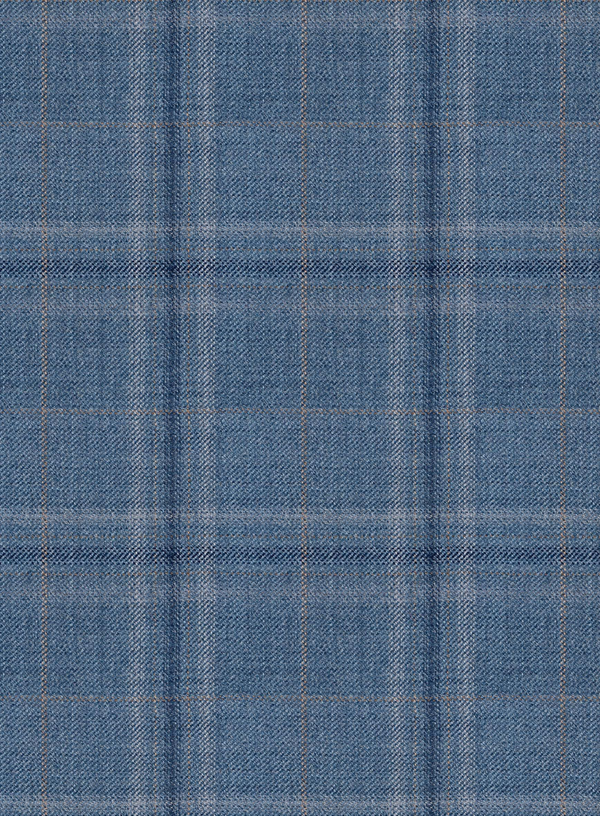 Reda Sky Blue Checks Wool Suit - Image 5