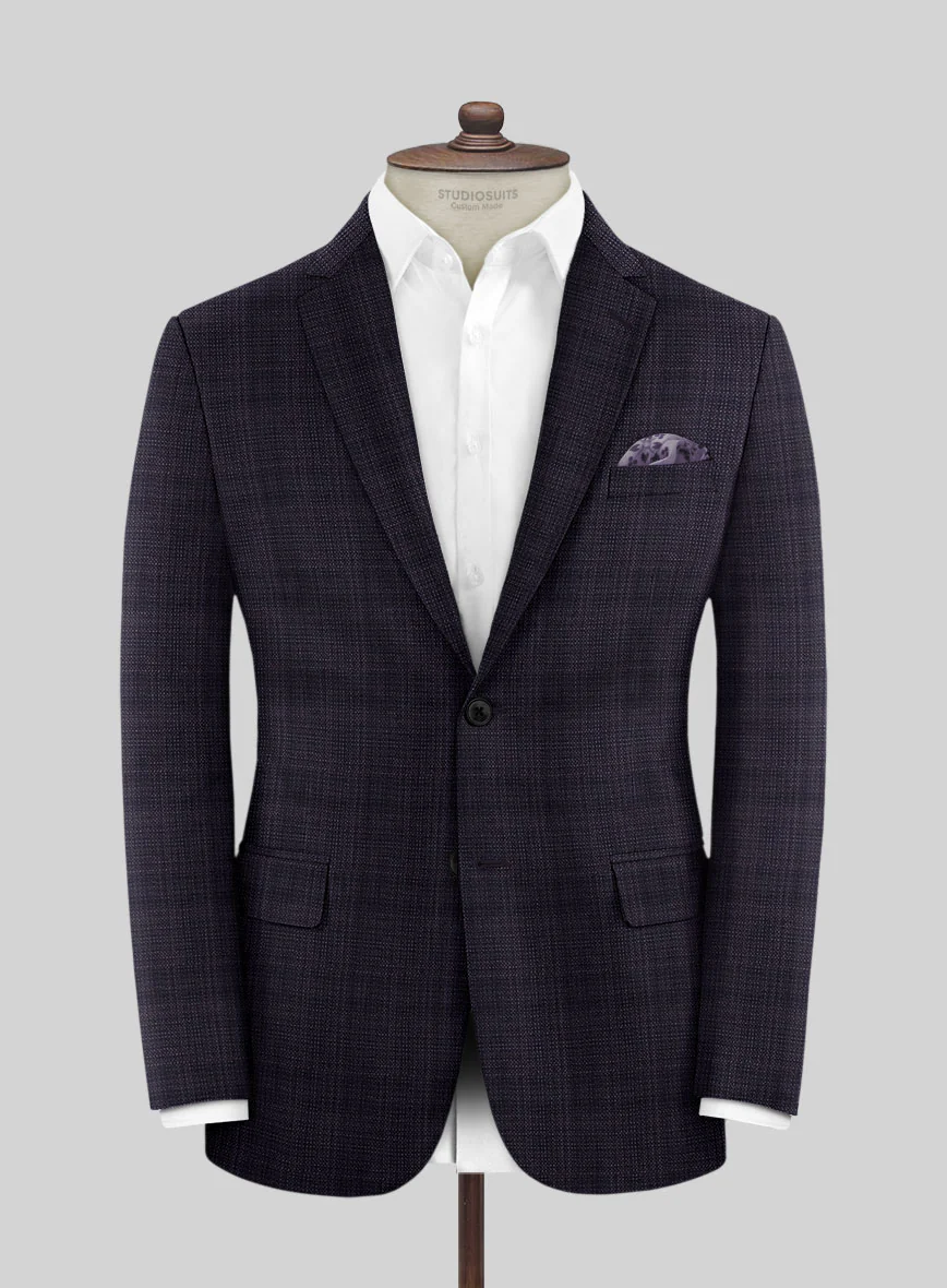 Reda Stibal Purple Checks Wool Jacket