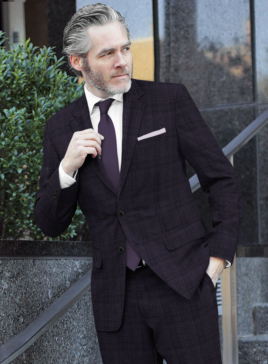 Reda Stibal Purple Checks Wool Suit - Image 4