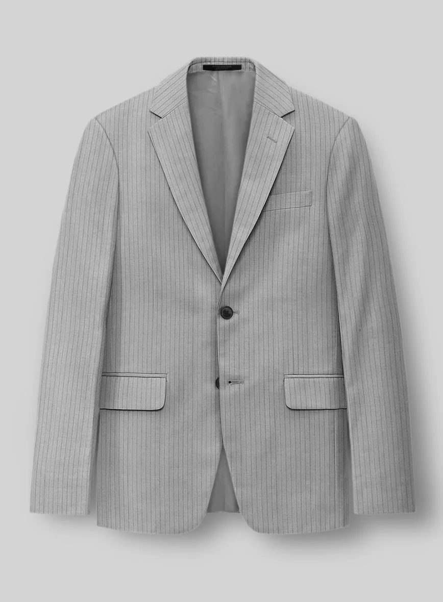 Reda Tibaro Gray Stripe Wool Jacket