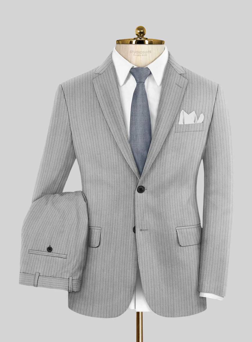 Reda Tibaro Gray Stripe Wool Suit
