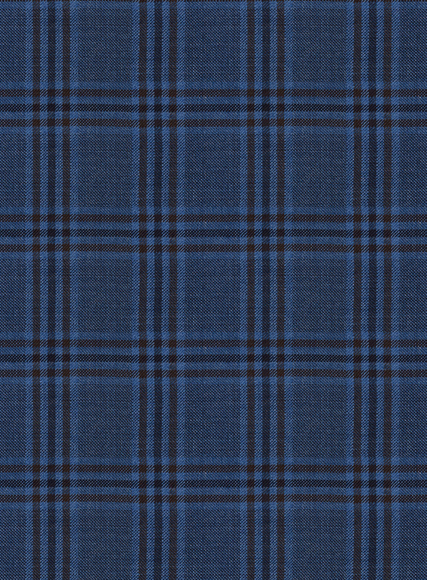 Reda Tory Blue Checks Wool Pants - Image 2