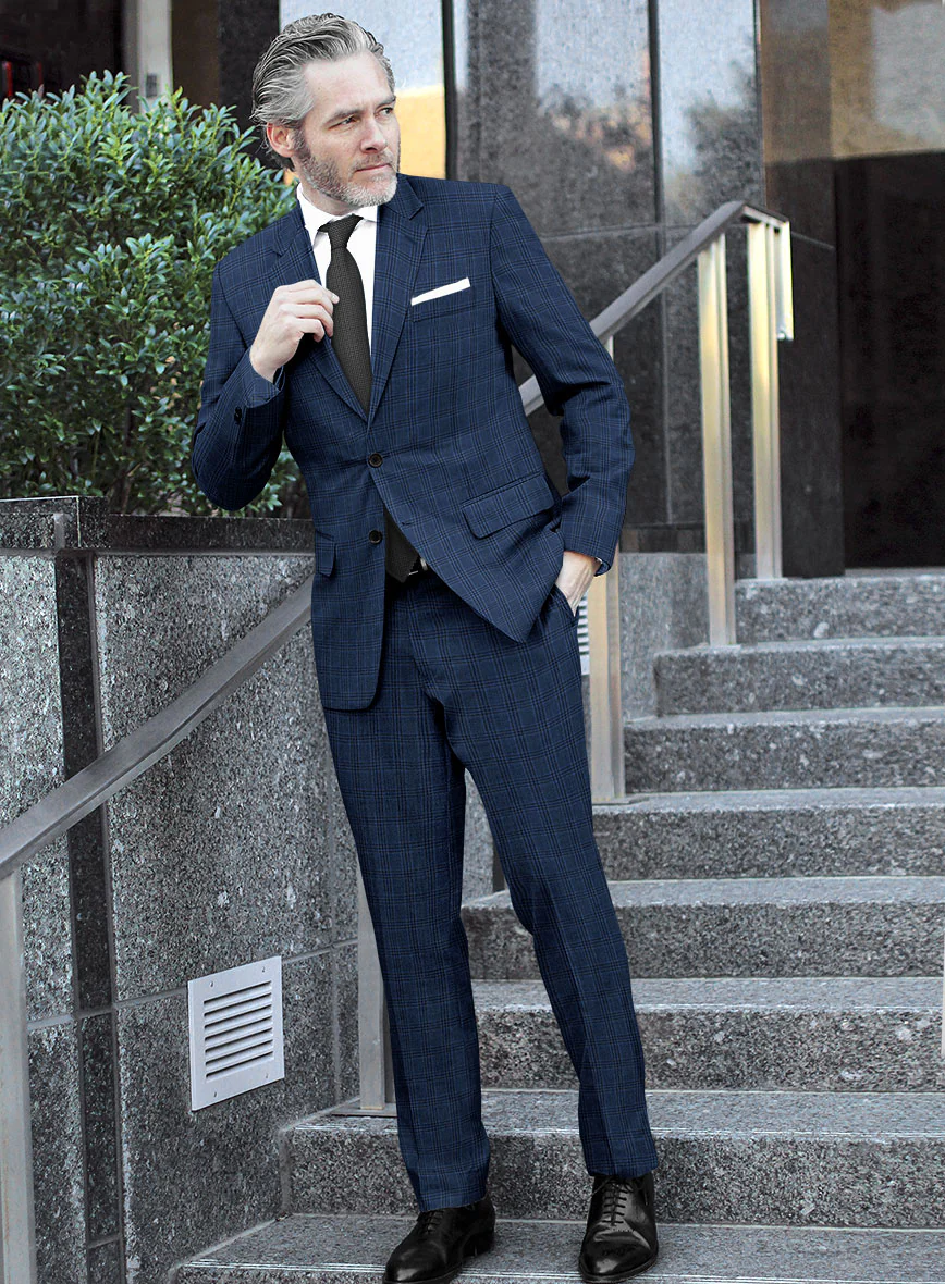 Reda Tory Blue Checks Wool Suit - Image 2