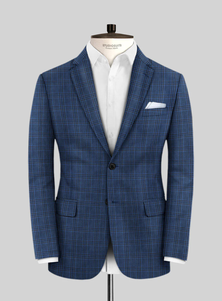Reda Tory Blue Checks Wool Suit - Image 3
