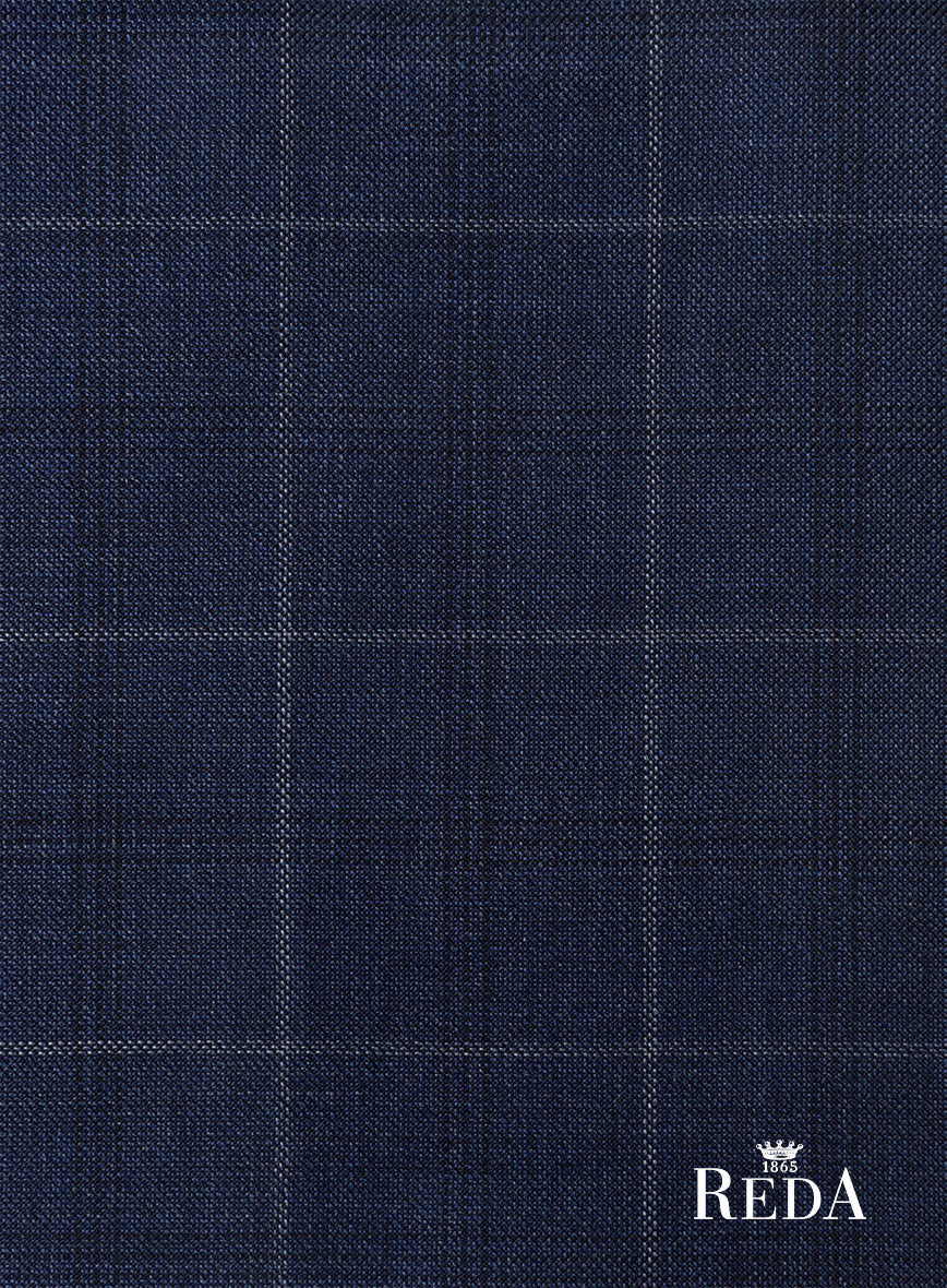 Reda Trivon Blue Checks Wool Pants - Image 3