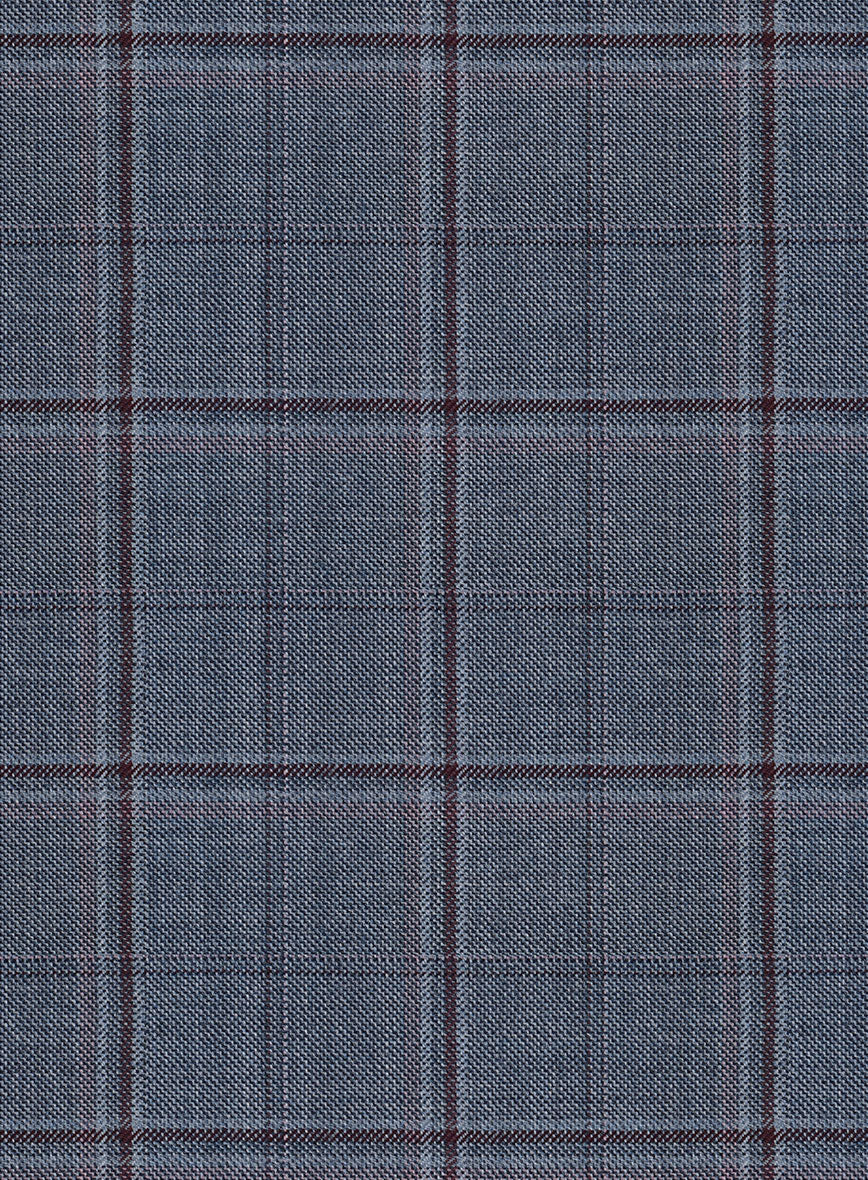 Reda Tropical Blue Checks Wool Suit - Image 6