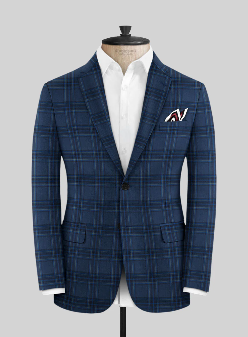 Reda Vale Blue Checks Wool Suit - Image 3