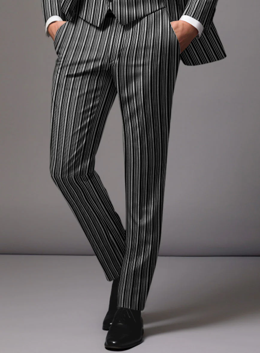 Retro Reel Black Stripe Pants - Image 2