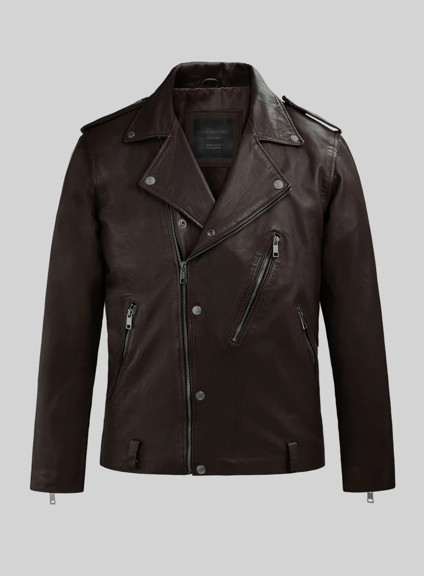 Revolt Brown Biker Leather Jacket
