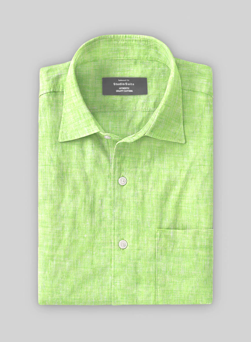 Roman Fume Green Linen Shirt