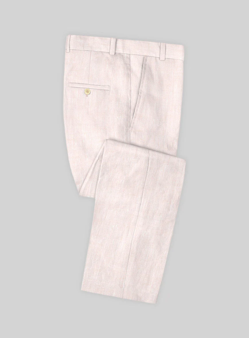 Roman Light Pink Linen Pants - Image 3