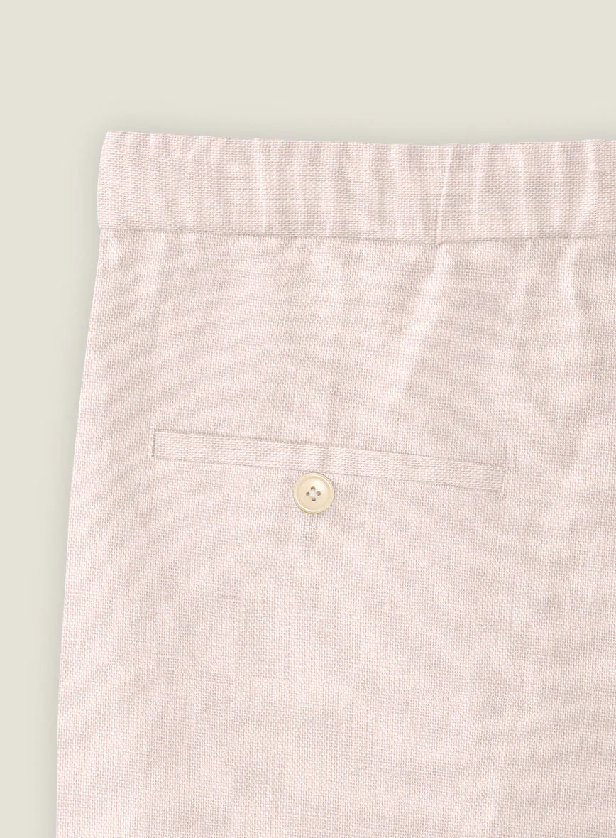 Roman Light Pink Linen Shorts - Image 3