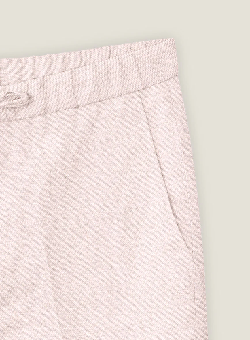 Roman Light Pink Linen Shorts - Image 4