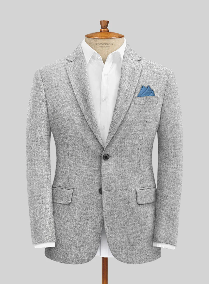 Rope Weave Light Gray Tweed Jacket - Image 2