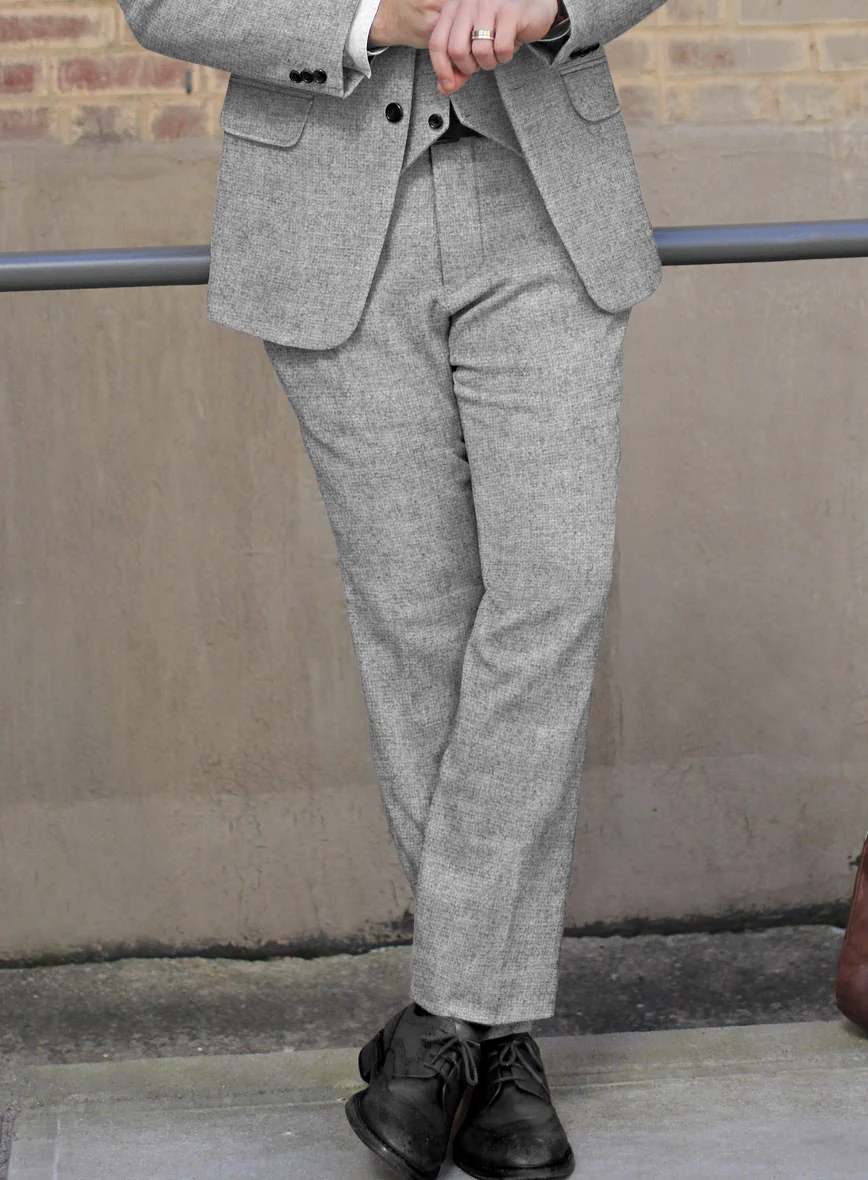 Rope Weave Light Gray Tweed Suit - Image 7
