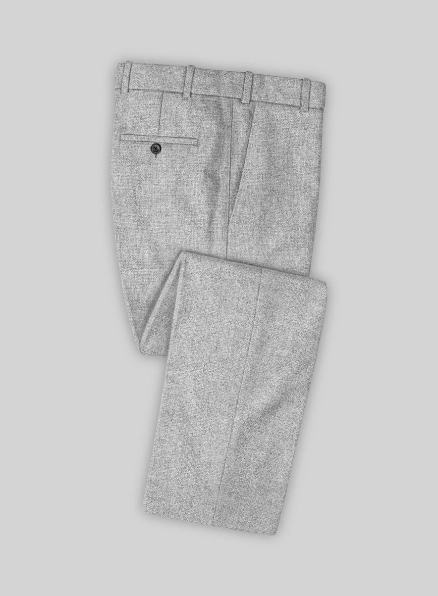 Rope Weave Light Gray Tweed Double Breasted Suit - Image 3