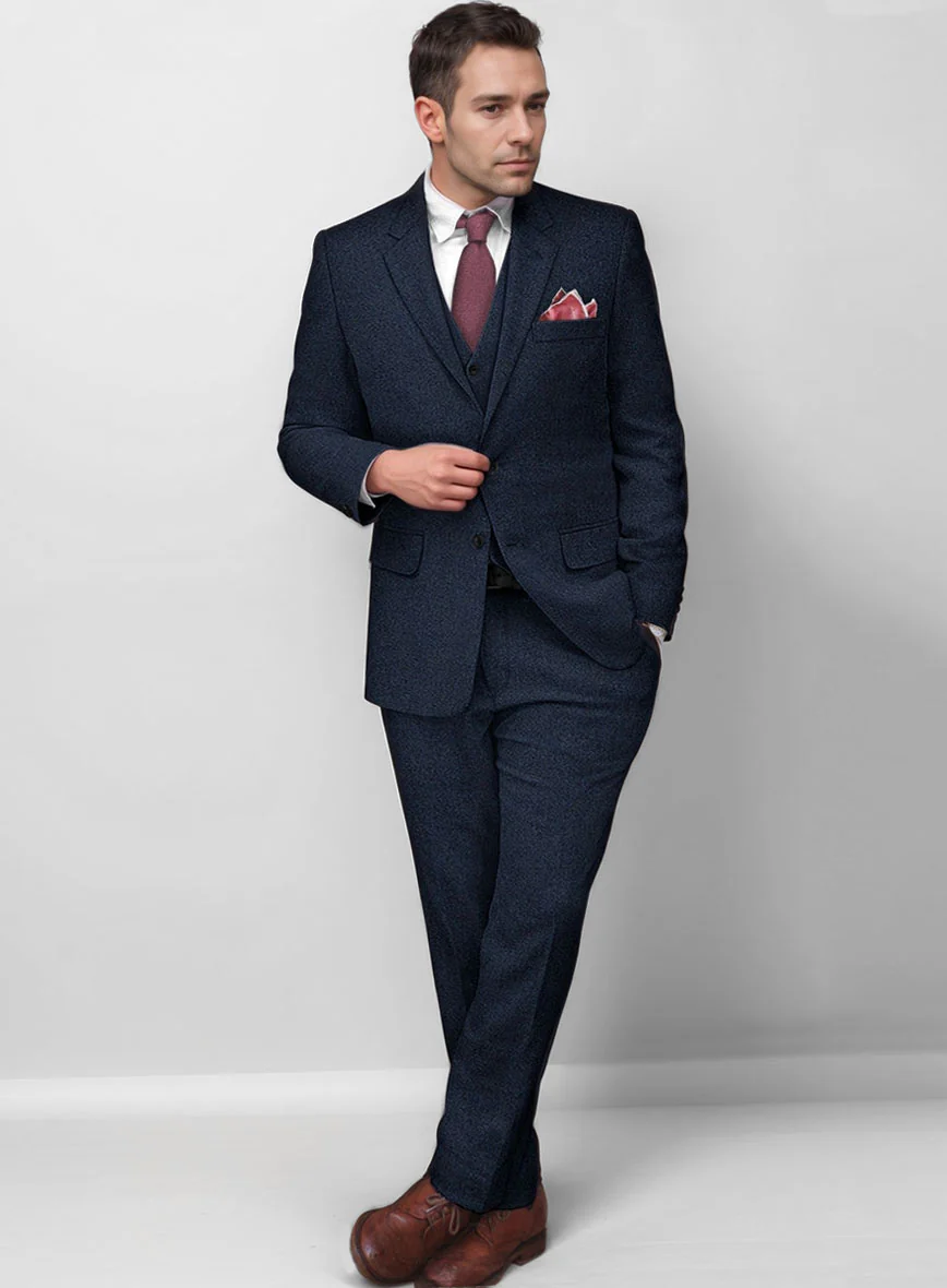 Royal Blue Denim Tweed Suit - Image 2