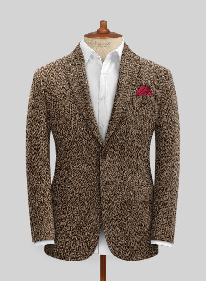 Rust Herringbone Tweed Jacket - Image 2