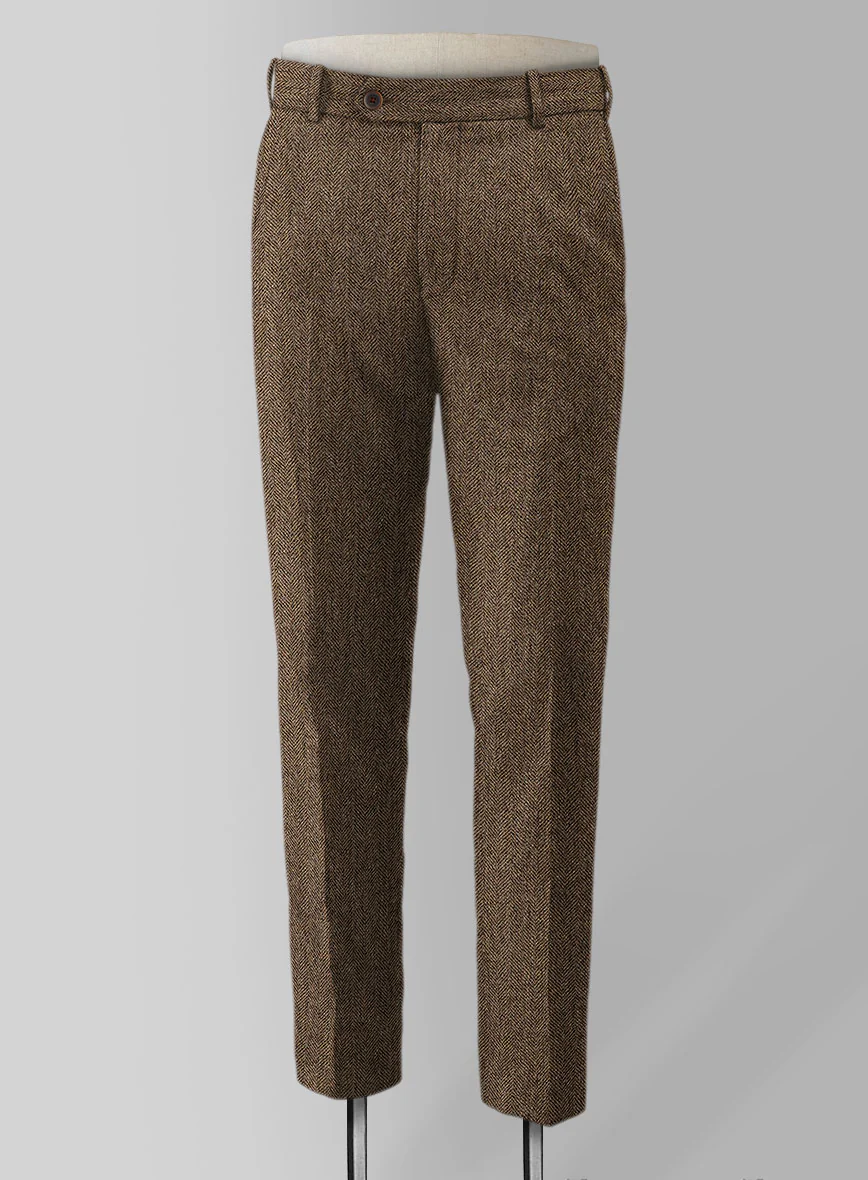 Rust Herringbone Tweed Pants - Image 4